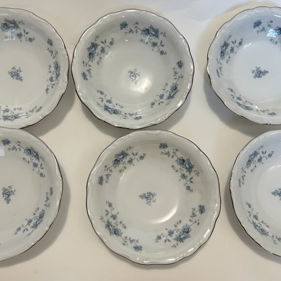 Johann Haviland Blue Garland Bavaria Germany Fruit Desert Bowls 5" set of 6 - Picture 3 of 12